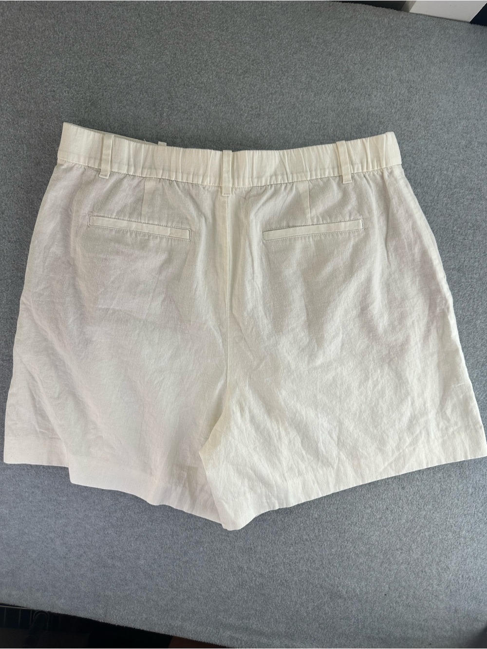 GAP White Linen Blend High Waisted Pleated Shorts Size Womens Large New With Tag - Picture 8 of 11